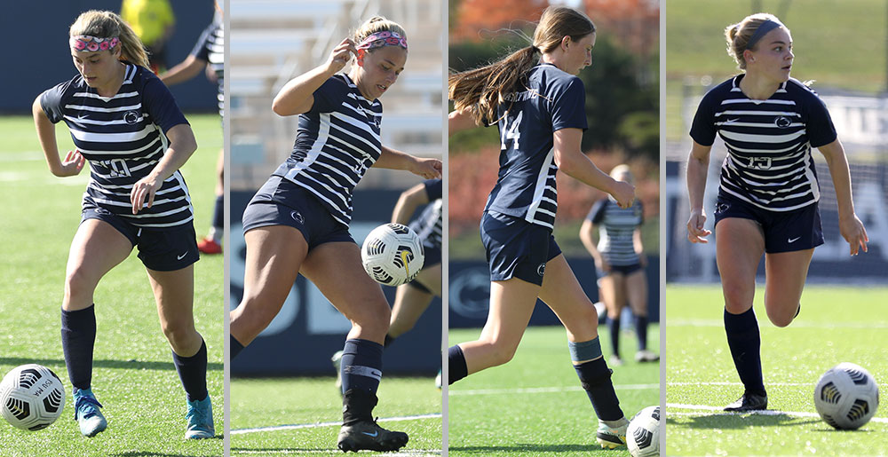 Women's soccer all-Americans Gia Cetroni, Zoey Lineman, Hope Priemon and Jess James