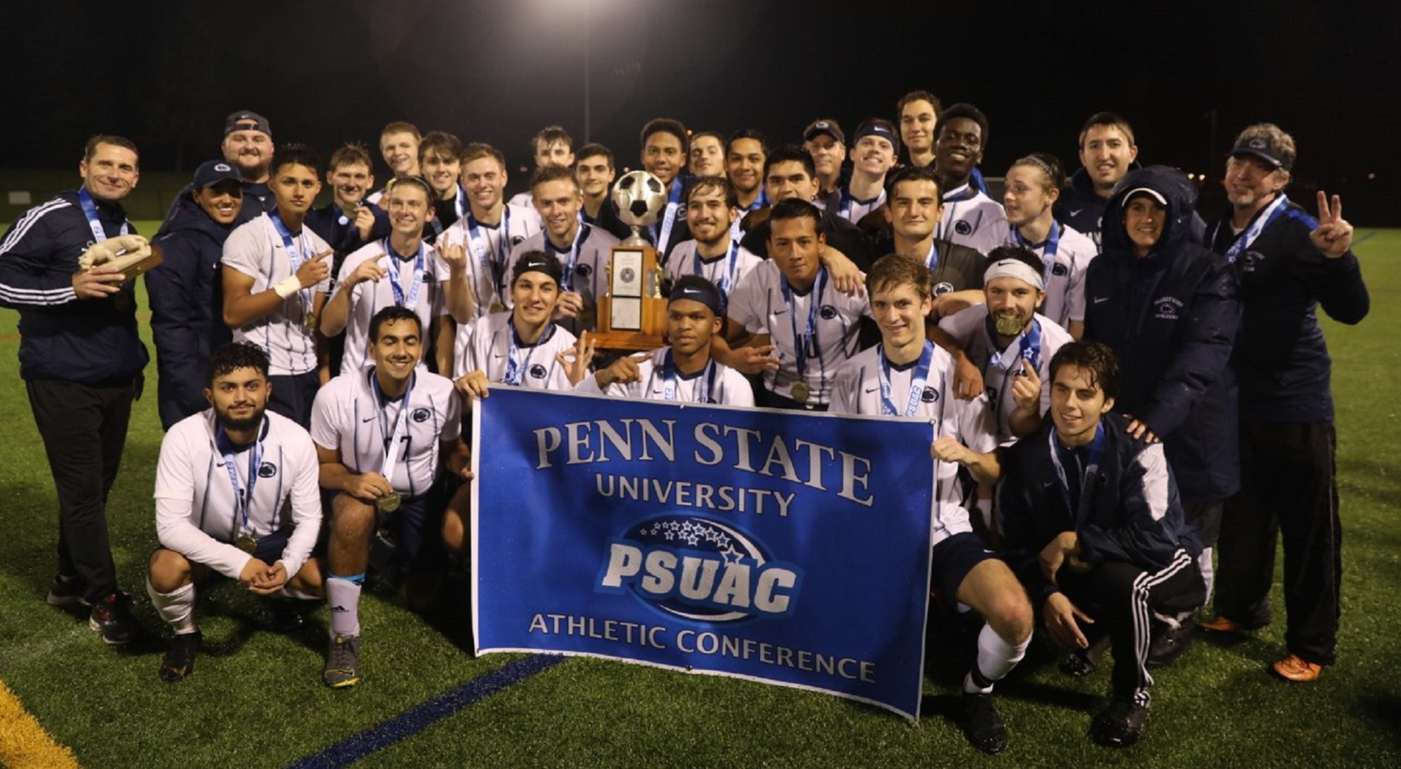 Penn State Brandywine's 2019 PSUAC men's soccer champions