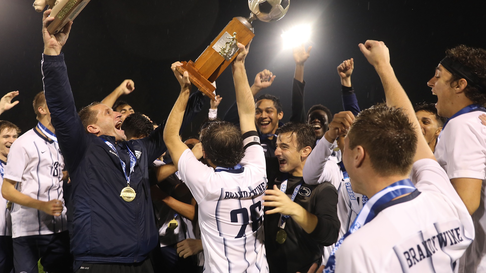 Men's soccer celebrates its fourth-straight PSUAC title